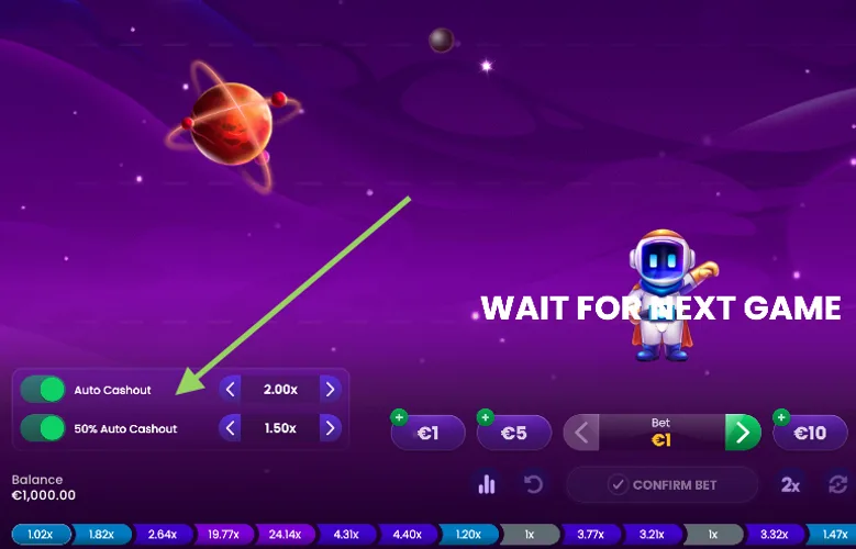 Spaceman 50% Early Cashout Functionality